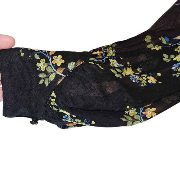 Anthropologie Jamison Ruffled Tunic – Black Floral – Size S – NWT (Repair Needed - Picture 7 of 13